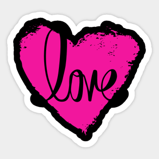 Hot Pink Heart Love, Valentine's Day, Romance, Romantic Sticker